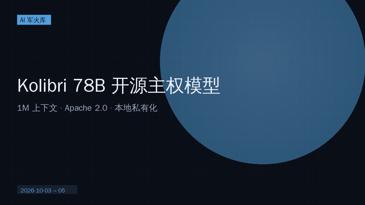 Kolibri 78B 开源主权模型