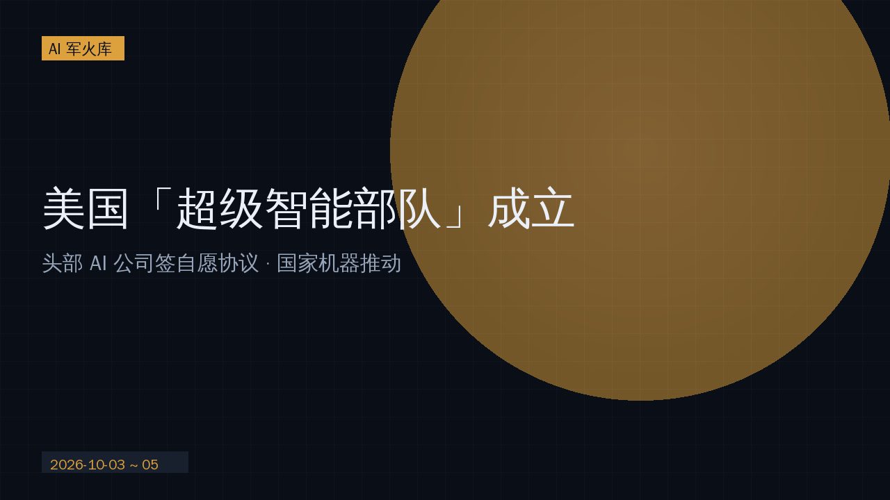 美国「超级智能部队」成立